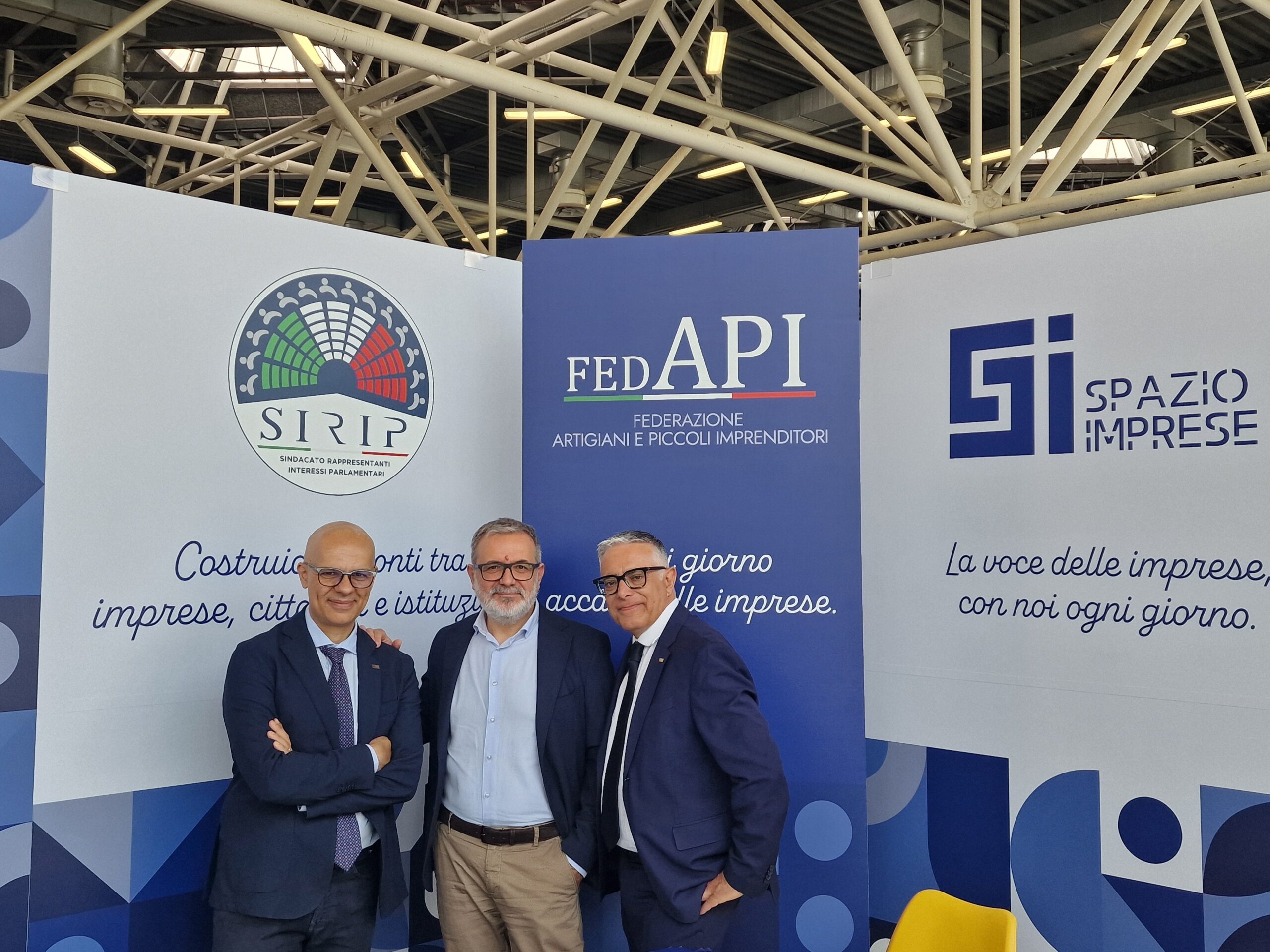 Gli stand FedAPI, SIRIP e Spazio Imprese in fiera